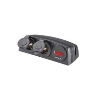 Narva 81190BL Heavy Duty Twin Surface Mount Accessory Sockets & 12/24V DC LED Volt Meter